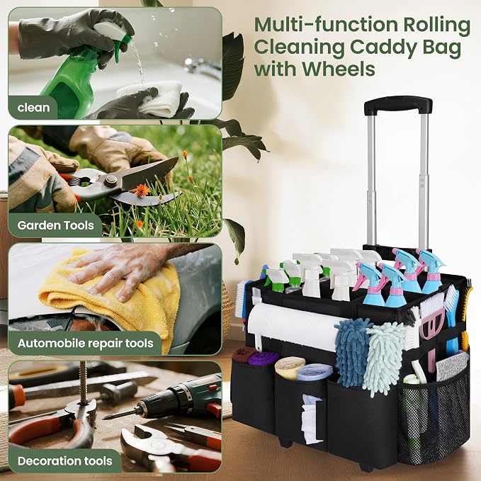 Large Rolling Cleaning Caddy - Image 4
