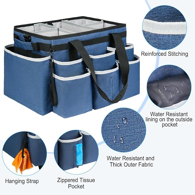 Large Rolling Cleaning Caddy Bag - Image 4