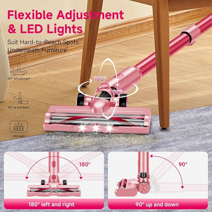 Cordless Vacuum Cleaner, 8 in 1 40Kpa 55Mins, Lightweight Vacuum Cleaners - Image 5