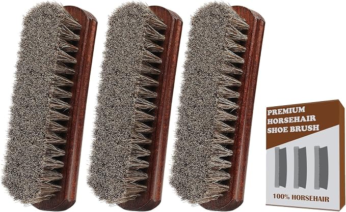 100% Horsehair Brush Professional Premium Horsehair Shoe Brush Dauber by Euvia