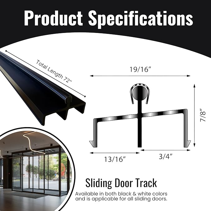 KC Hardware Premium Vinyl Sliding Door Track - Image 2