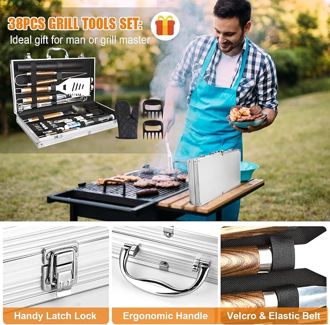BBQ Grill Accessories Set, Thermometer, Grill Mats - Image 6