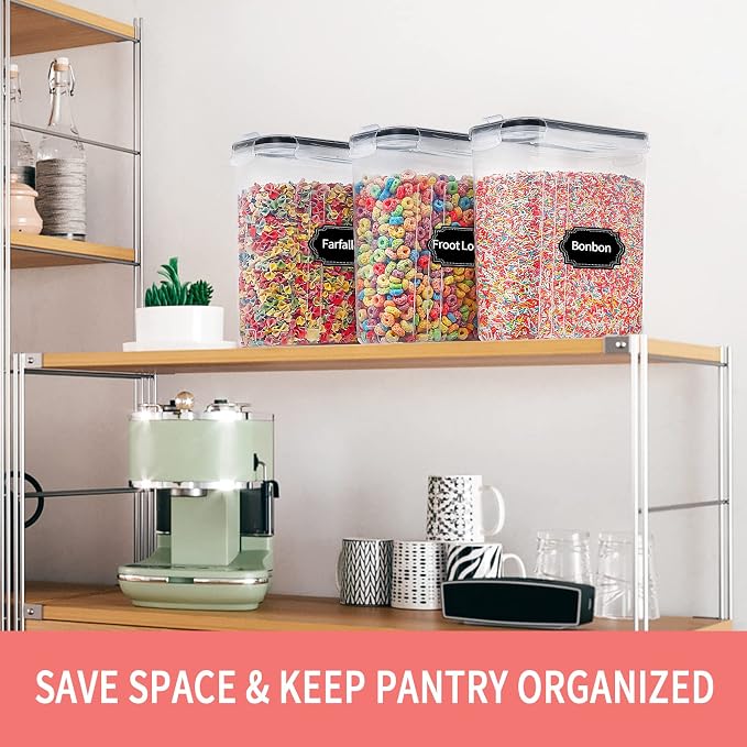 PRAKI Cereal Containers Storage Set, Cereal Dispensers - Image 5
