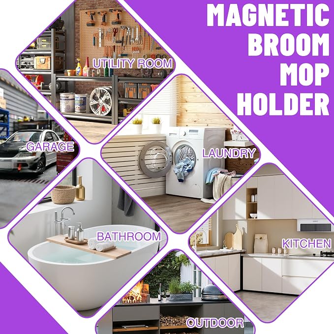 Magnetic Broom Holder Wall Mount - Image 7