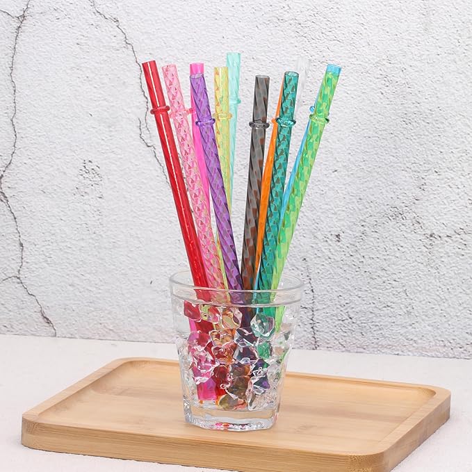 Dakoufish 7 Inch Reusable Clear Plastic Swirl Drinking Straws - Image 4