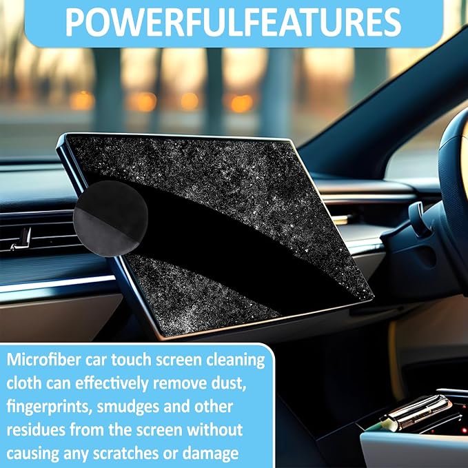 2Pcs Car Touch Screen Cleaner Cloth, 4.2"×4.2" Square Microfiber Car Screen - Image 3