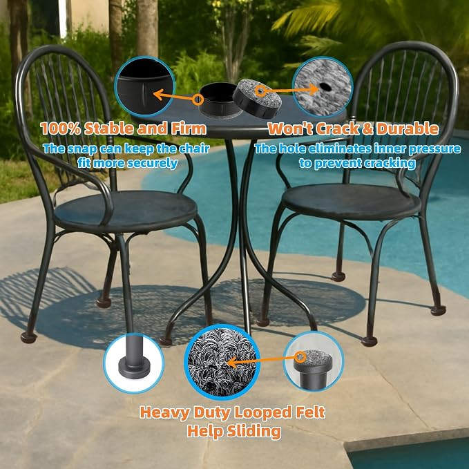 Wrought Iron Patio Furniture Feet Caps - Image 5