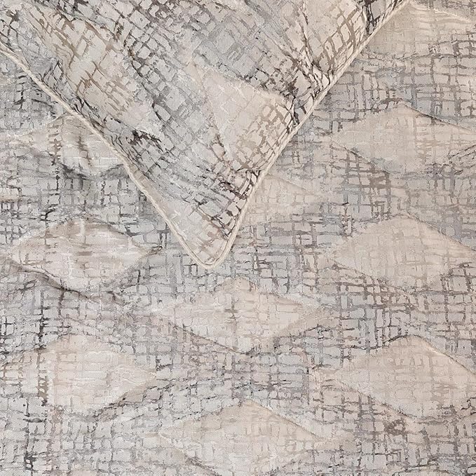 The HomeCentric King Queen Twin Grey Decorative Twin 53"x18" Bed Runner Without Pillow Cover, Quilted Bed Scarf on Jacquard Fabric - Graphitti Grey