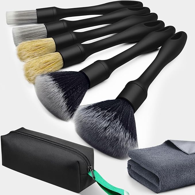 8PCS Car Detailing Brush Set by FINDTHEINNERPEACEYOUWISH