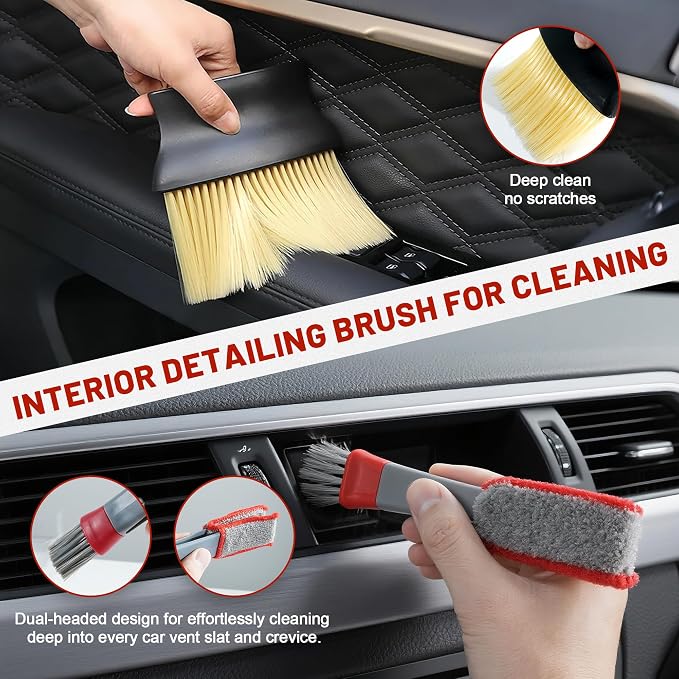 10Pcs Interior Detailing Brush Set, Car Vent & Dashboard Cleaner Kit - Image 5