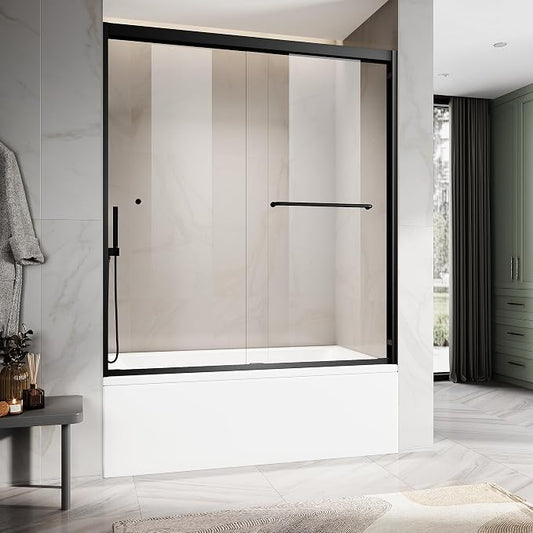 60" W x 66" H Double Sliding Frame Bathtub Door by UNIKOOSHOWERDOOR