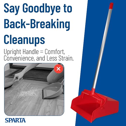 SPARTA Upright Dustpan with Aluminum Handle, Serrated Edge - Image 6