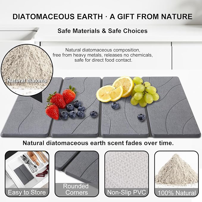 3 PCS Large Stone Dish Drying Mat - Image 3