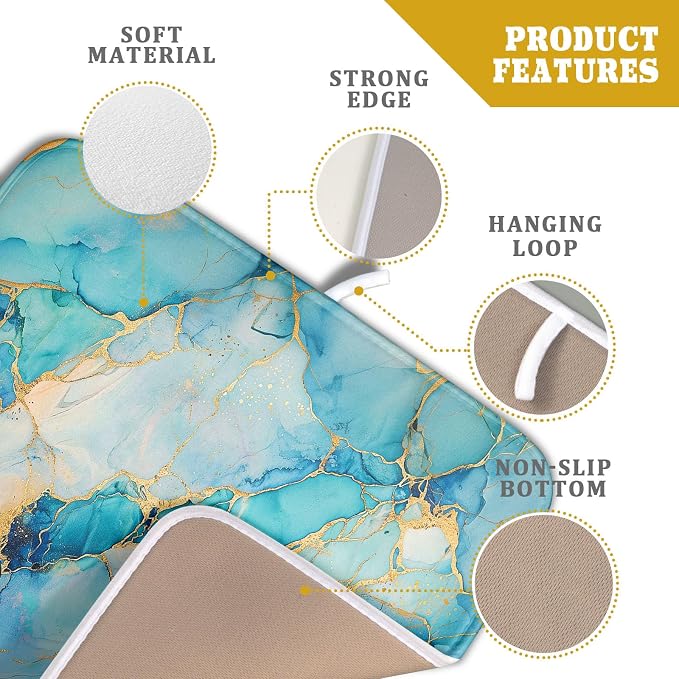 Marble Print Dish Drying Mat for Kitchen Counter - Image 4