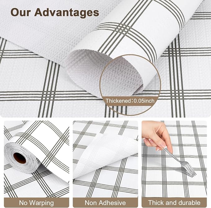 OcePor Non-Adhesive Drawer and Shelf Liner 24IN x 30FT，Non Slip Cabinet and - Image 4