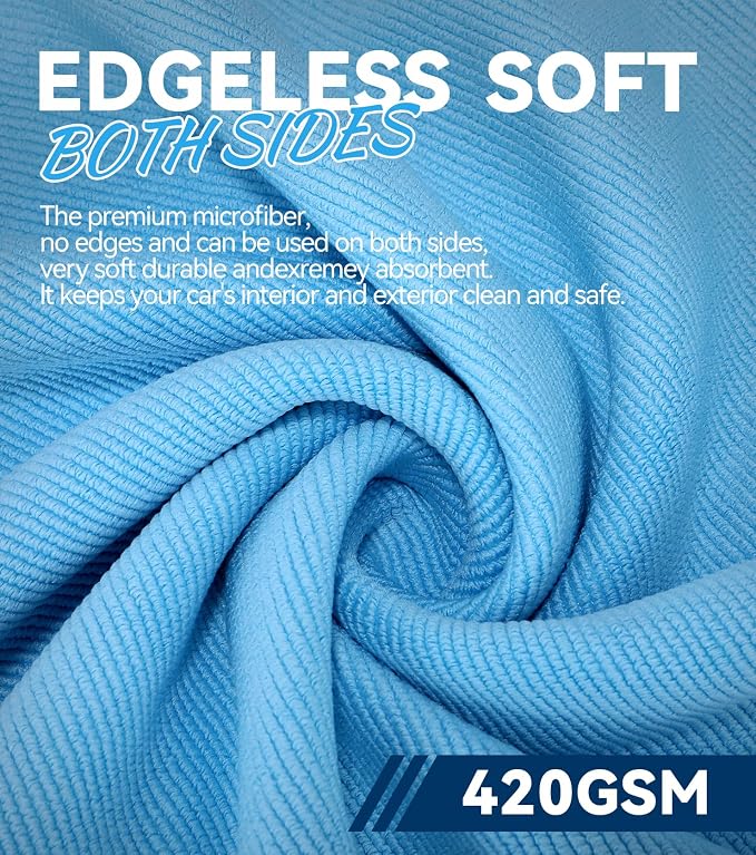 10-Pack 420GSM Premium Edgeless Microfiber Towels - Image 4