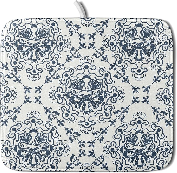 Bohemian Grey Retro Dish Drying Mat by Sweetshow