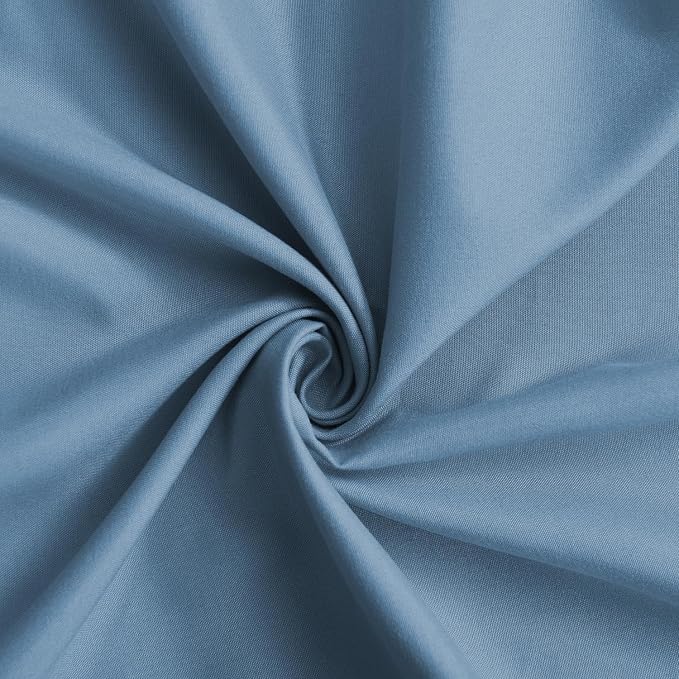 Dusty Blue Ruffle Shower Curtain, Vintage Handcrafted Bow Tie Bath Curtain - Image 7