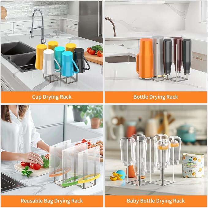 Foldable Bottle Drying Rack, Baby Bottle Drying Rack, Collapsible Cup Draining - Image 3