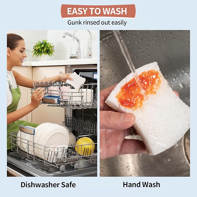 HOMERHYME Natural Dish Sponge 48 Pack, Non-Scratch Scrub Sponge, Eco - Image 6