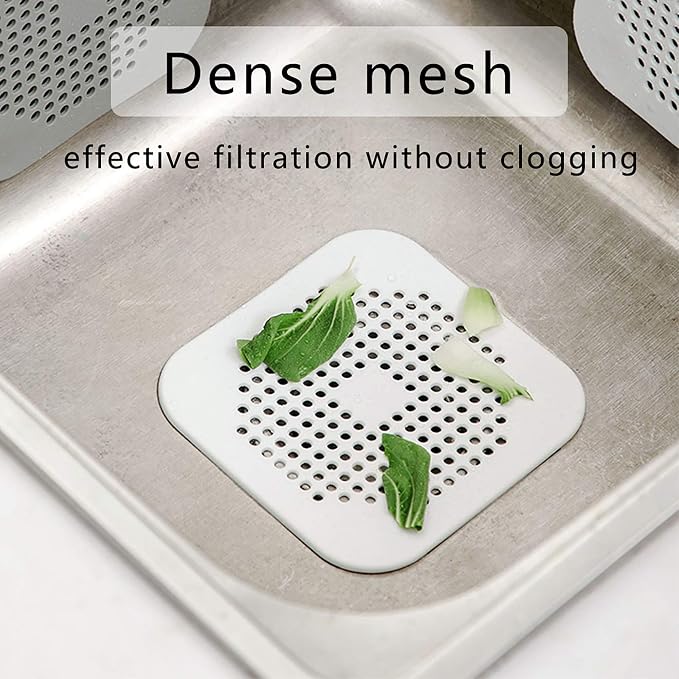 Drain Hair Catcher Square Silicone Trap Shower Drain Cover - Image 2