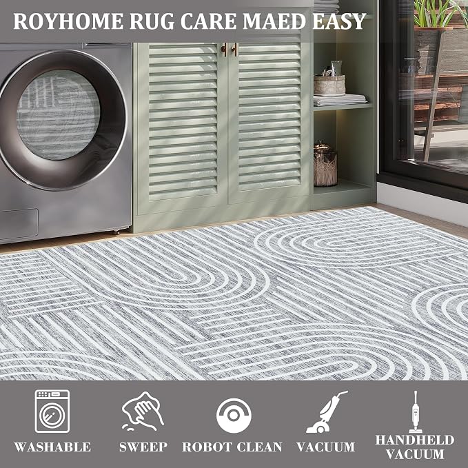 Modern Rug 2.5x10 Runners for Hallways, Abstract Kitchen Runner Rugs Non Slip - Image 5