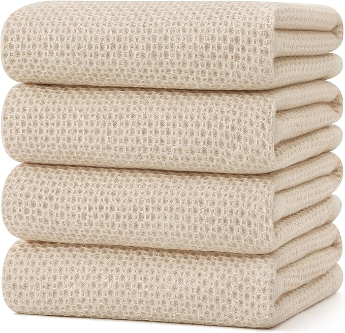 Kitinjoy 100% Cotton Waffle Weave Kitchen Towels by Kitinjoy