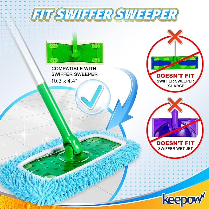 KEEPOW Reusable Microfiber Mop Pads Compatible - Image 2