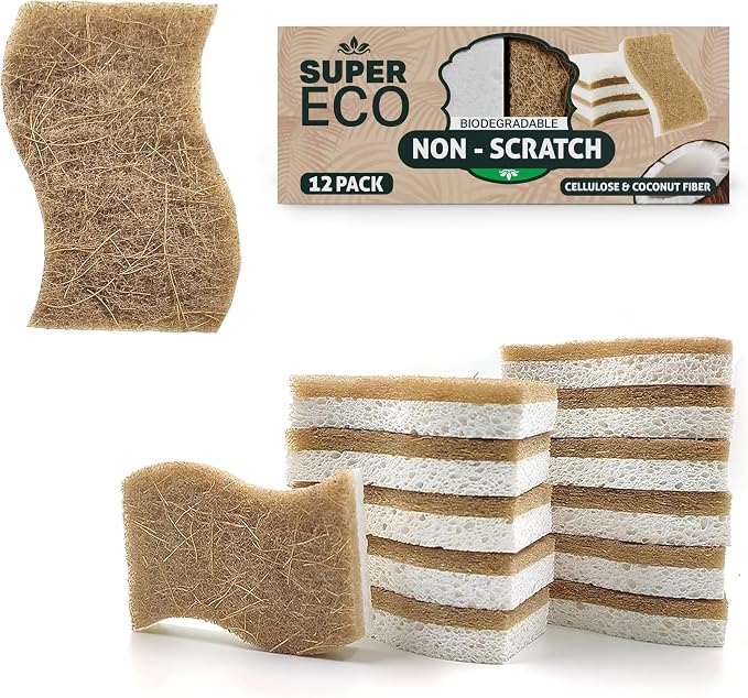 Natural Kitchen Sponges Pack of 12 by Unknown