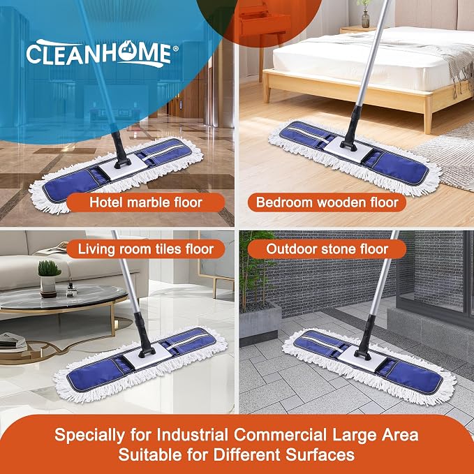 24" Commercial Dust Mop for Floor Cleaning, Heavy Duty Duster Floor Mop - Image 6