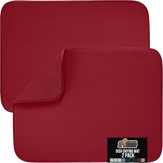 GORILLA GRIP Ultra Water Absorbent Microfiber Dish Drying Mat, Quick Dry Thick by GorillaGrip