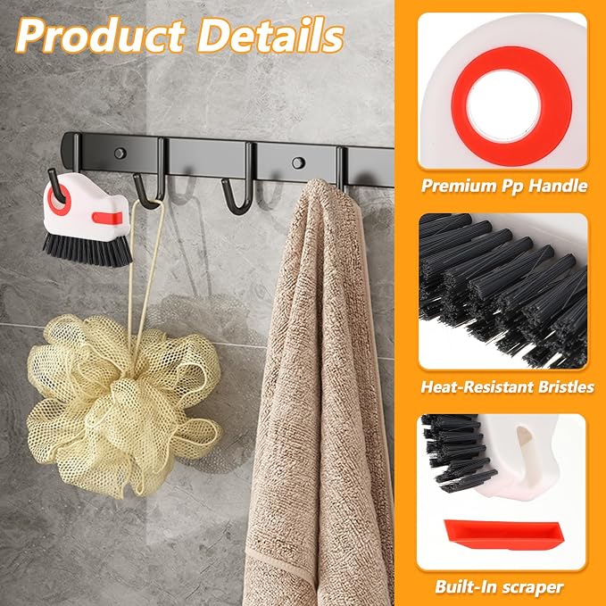 Hecila 2 in 1 Grooves Cleaning Brush Window Track Cleaning Tool Hard Bristle - Image 3