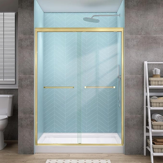 GETPRO Sliding Shower Door 50-54 in. W x 72 in. H Semi-Frameless Bypasss Double by GETPRODeluxeBathroomSolutionExpert