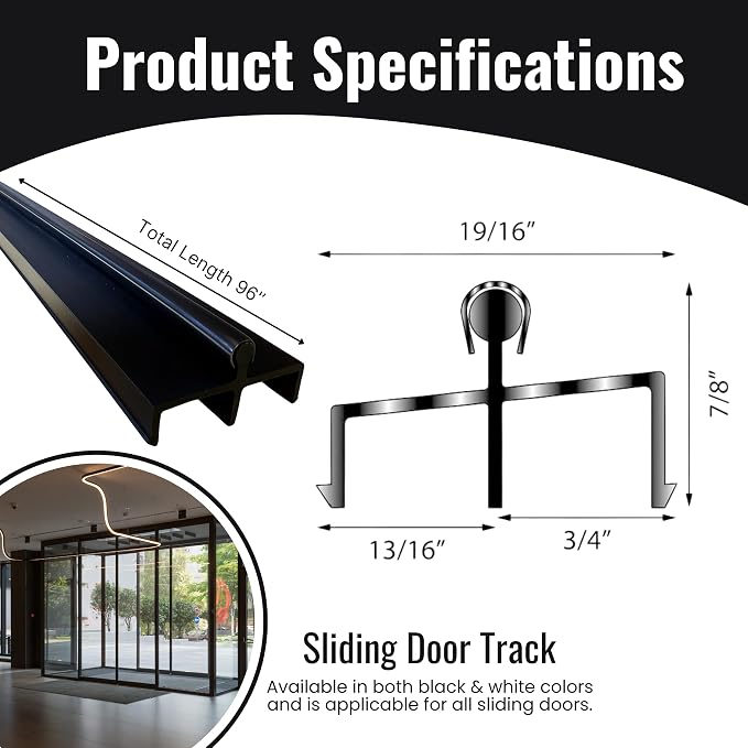 KC Hardware Premium Vinyl Sliding Door Track, Ideal Sliding Glass Door Track - Image 2