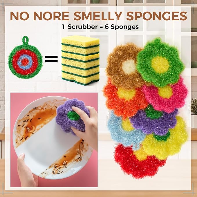Kenning 16 Pcs Dish Scrubber Non Scratch Dish Washing Scrubbers Reusable - Image 5