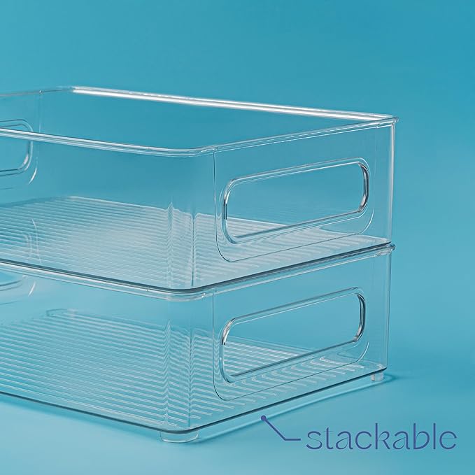 Plastic Food Storage 6 Pack Clear Container Bin - Image 5