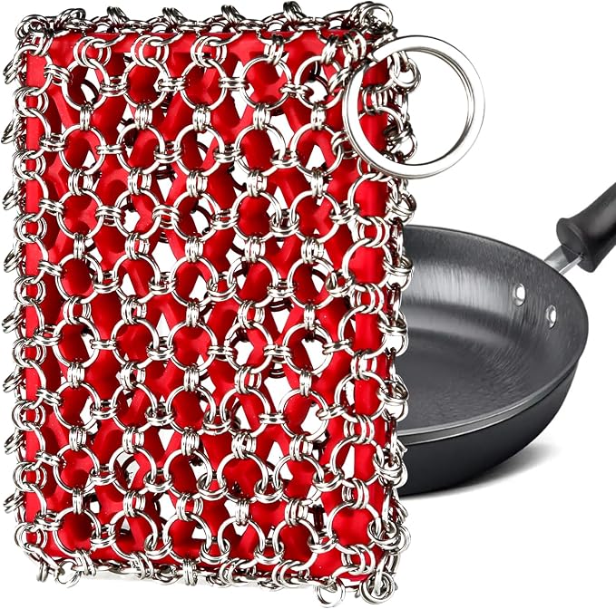 TEZZ Cast Iron Scrubber, Skillet Chainmail Scrubber by TEZZ