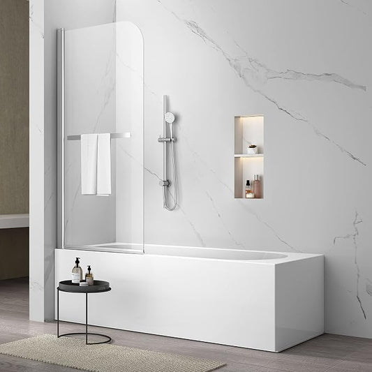 Sunrosa Pivot Tub Door 34"×58", Folding Bathtub Shower Door by ElevateYourEverydayShower