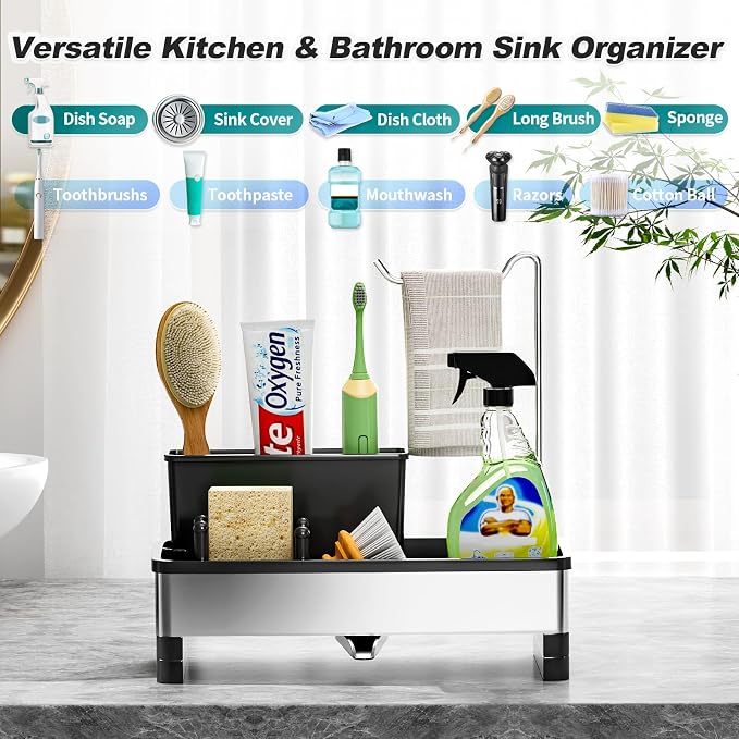Stainless Steel Sink Caddy, Sponge Holder - Image 3