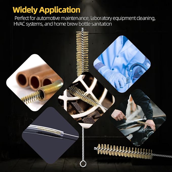 7Pcs Wire Tube Brushes Set, Brass Bottle Brush, Narrow Spaces, Engine Parts - Image 7