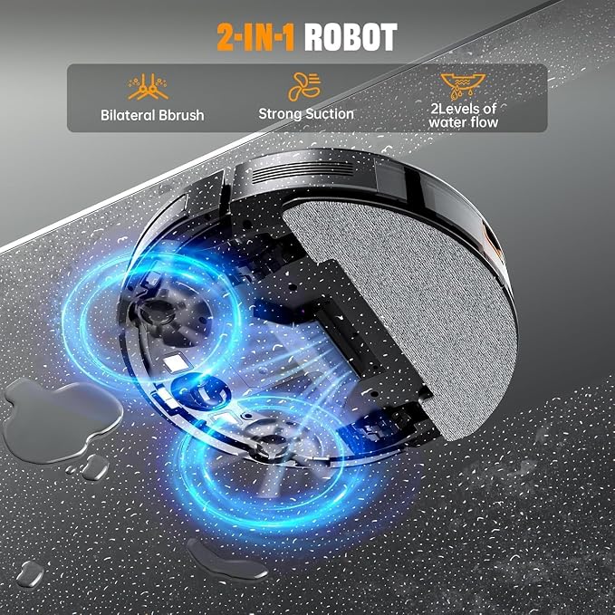 Robot Vacuum and Mop Combo, 2 in 1 Vacuuming & Mopping Robot - Image 3