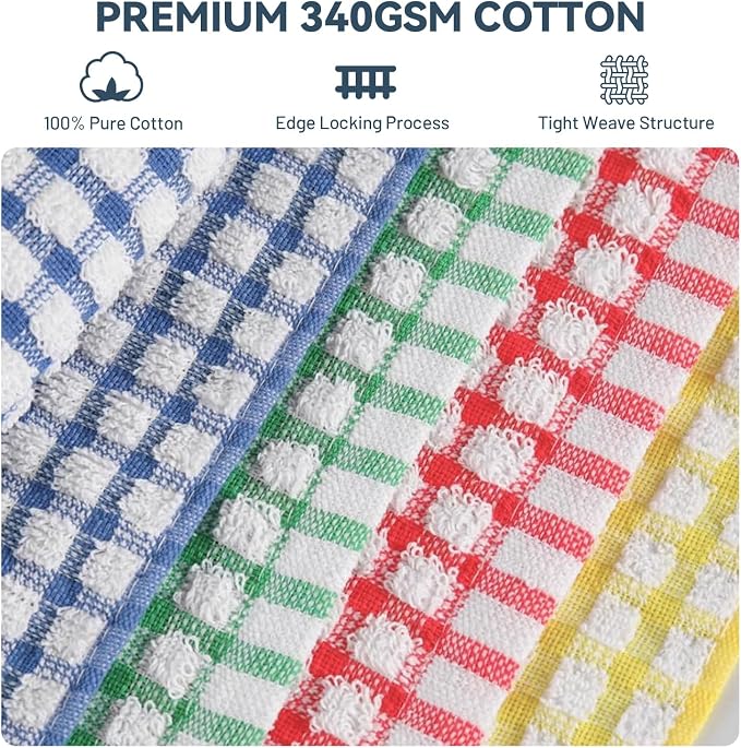 Egles 8 Packs Kitchen Dishcloths 15x27 Inches 100% Cotton Kitchen Dish Cloths - Image 4