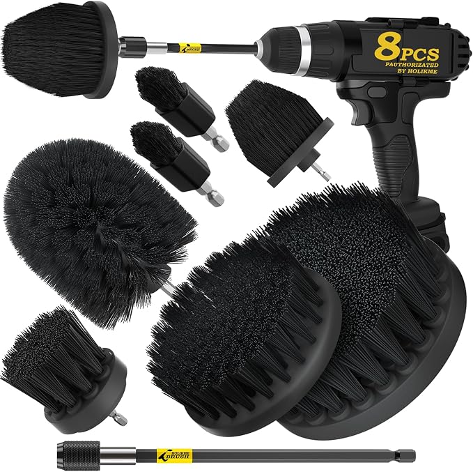 Holikme 8 Piece Drill Brush Attachments Set, Power Scrubber Brush by Holikme