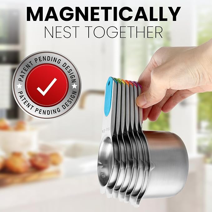 Spring Chef Magnetic Stainless Steel Measuring Cups, Kitchen Tools - Image 4