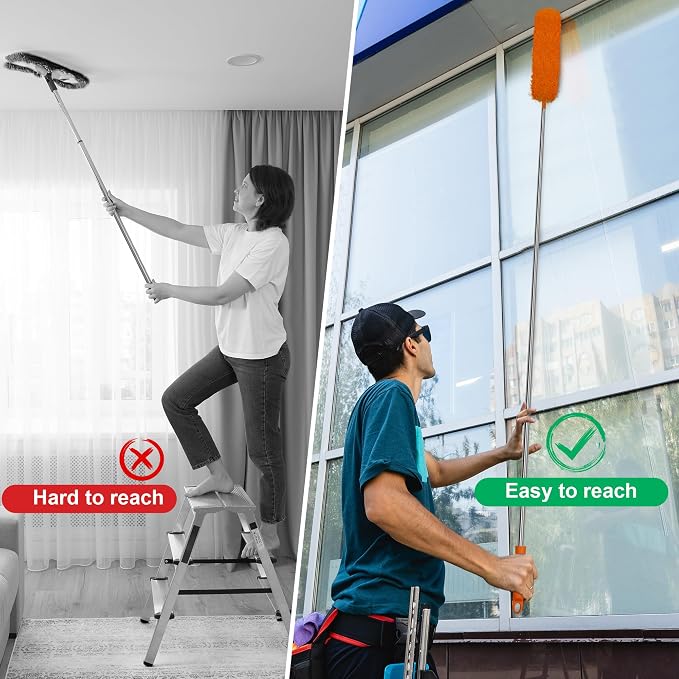 JEHONN Cobweb Duster with Extension Pole 96 inches, Telescoping Dusting Kit - Image 4