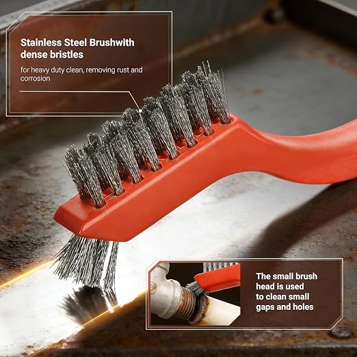 24 Pieces Stainless Steel Wire Brush Set, Stainless Steel Bristles - Image 3