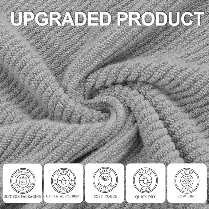 VOOVA & MOVAS Grey Washcloths 6PC - Image 2