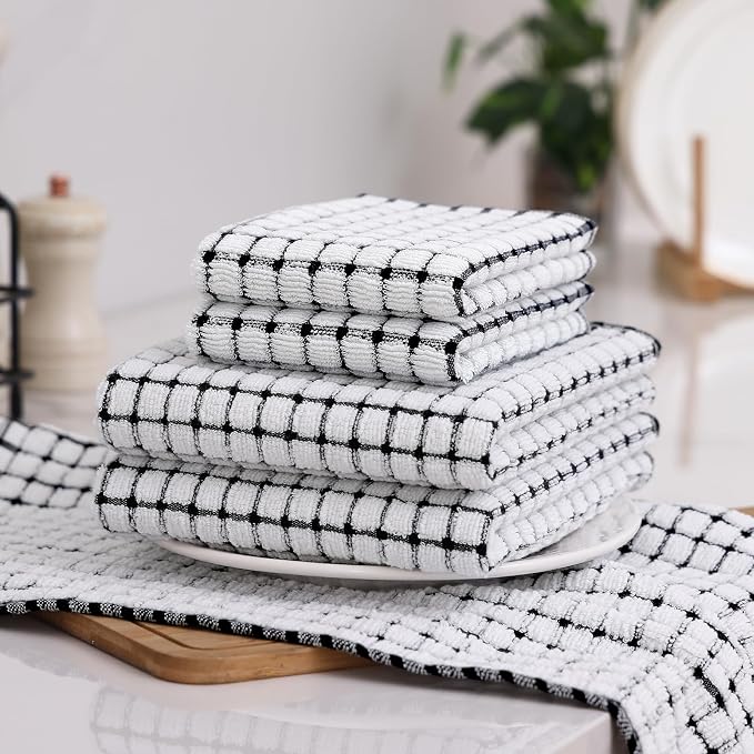 Homaxy Kitchen Towels and Dishcloths Set, 16 x 25 and 12 x 12 Inches, Super - Image 8