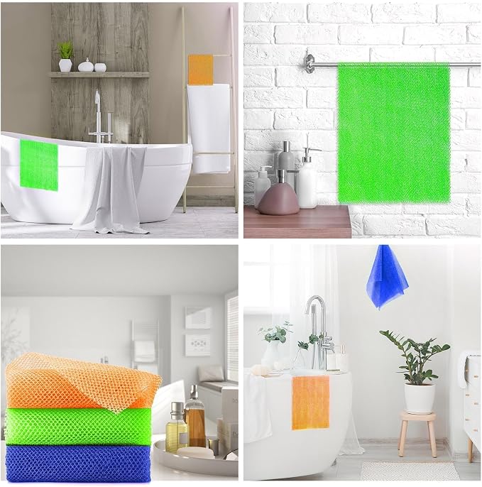 UJFQBH 3 Pieces African Bath Sponge African Net Long Net Bath Sponge - Image 7