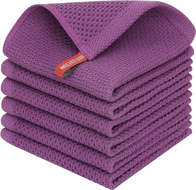Homaxy 100% Cotton Waffle Weave Kitchen Dish Cloths, Ultra Soft Absorbent Quick by Homaxy
